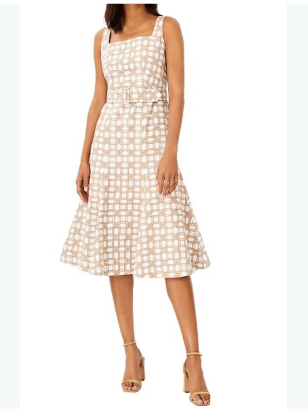 Anne Taylor Rattan Print Midi Dress